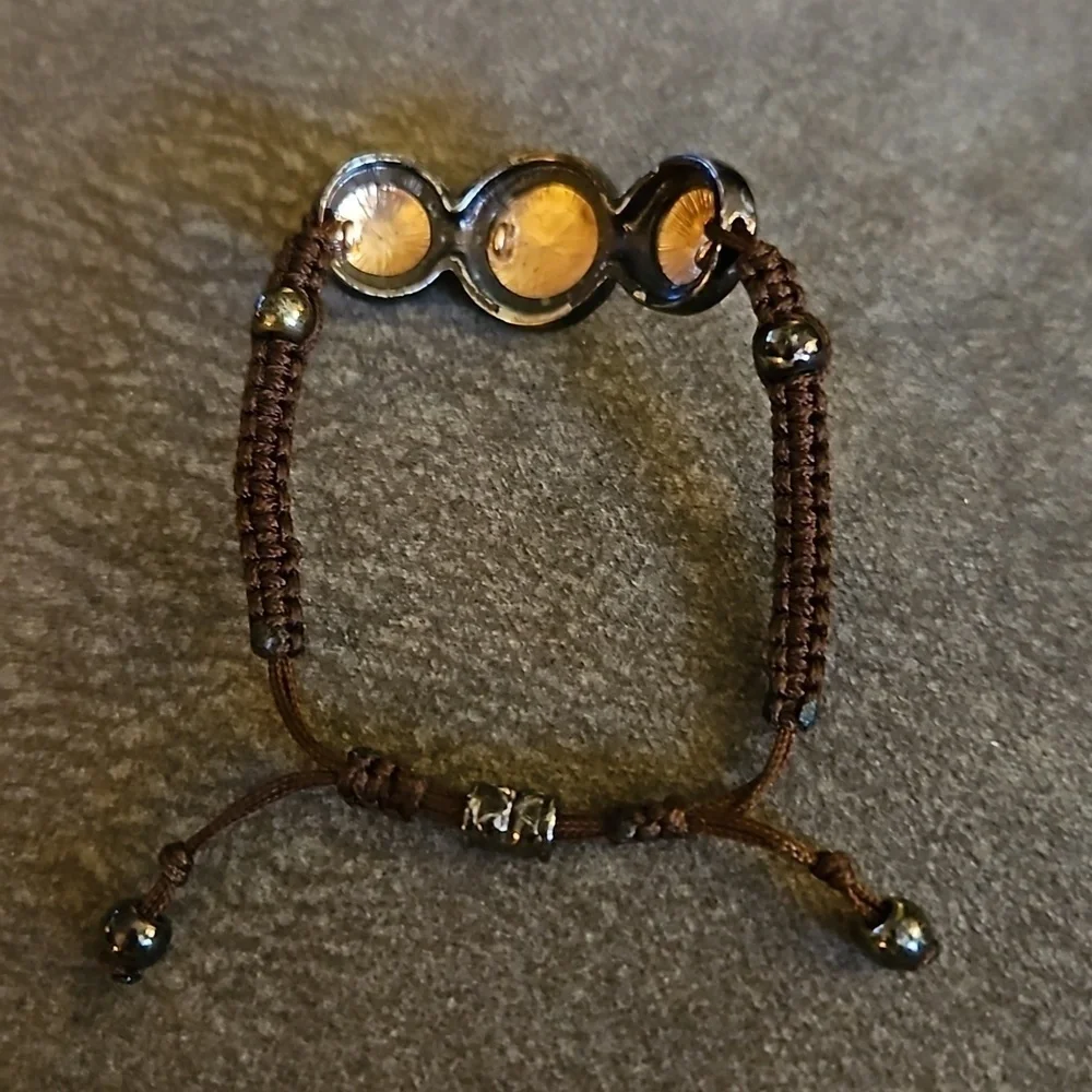 Copper Bronze Circles Macrame Bracelet